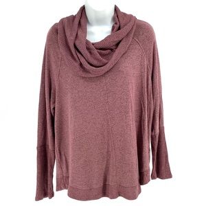 Large Cupio Cowl Neck Dusty Rose Heathered Top